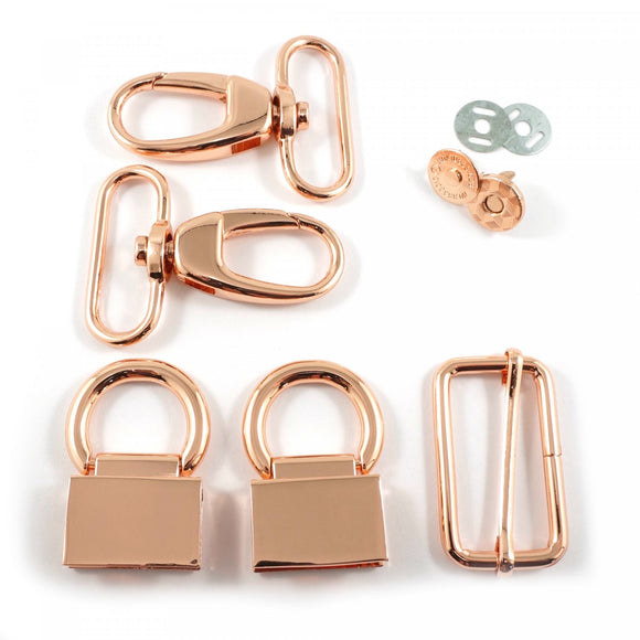 Double Flip Shoulder Bag Hardware Kit by Emmaline Bags-Copper