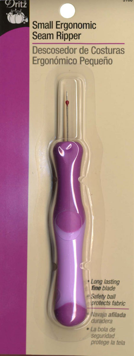 Descosedor ergOnómico Dritz, grande, plástico y acero inoxidable, morado, paquete con 1 pieza