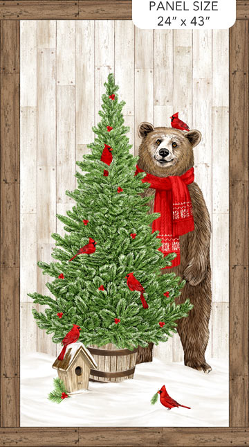 Beary Merry Christmas by Deborah Edwards for Northcott- Panel