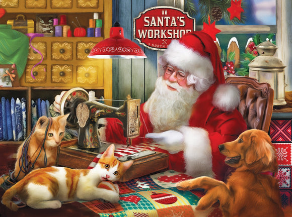 Santa's Quilting Workshop by Tom Wood 1000pc. Puzzle