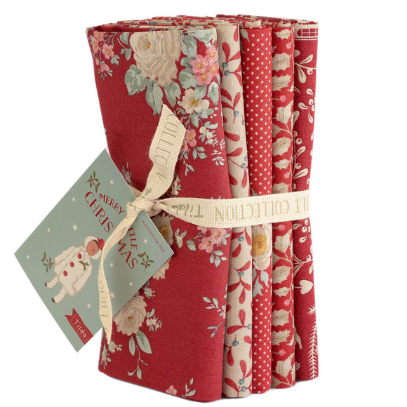 Tilda Merry Little Christmas 5 Pc. Fat 1/4 Bundle-Red