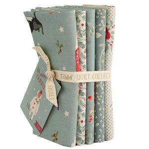 Tilda Merry Little Christmas 5 Pc. Fat 1/4 Bundle-Duckegg