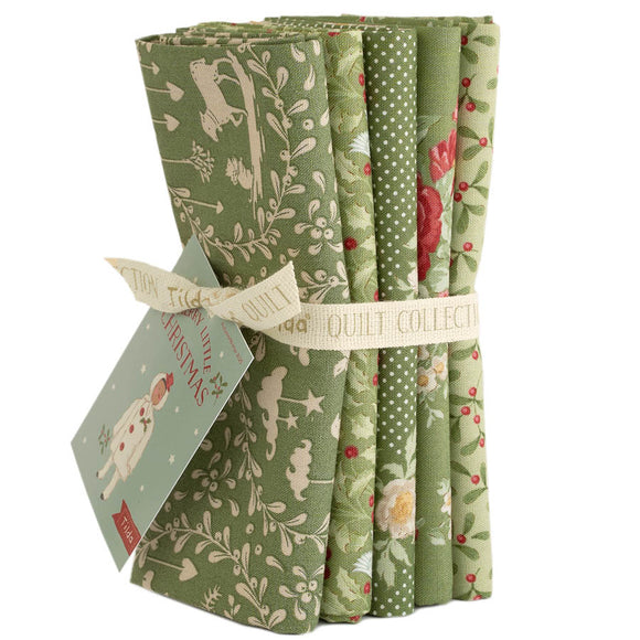 Tilda Merry Little Christmas 5 Pc. Fat 1/4 Bundle-Green