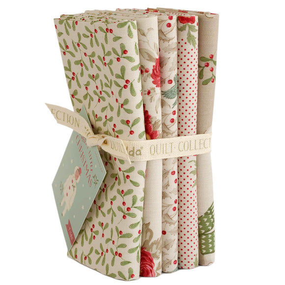 Tilda Merry Little Christmas 5 Pc. Fat 1/4 Bundle-Cream
