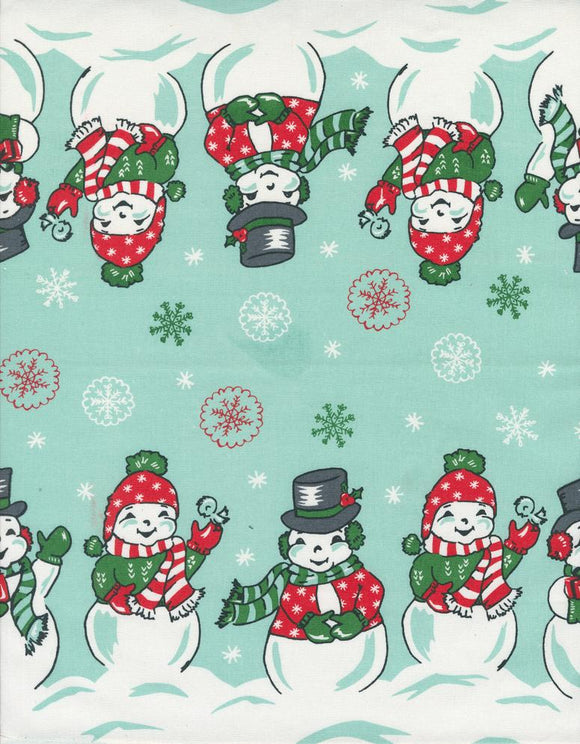 Classic Retro Holiday Toweling by Stacy Iest Hsu- Snowy Snowman