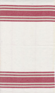 Enamoured Toweling by Pieces to Treasure-White with Red Bands