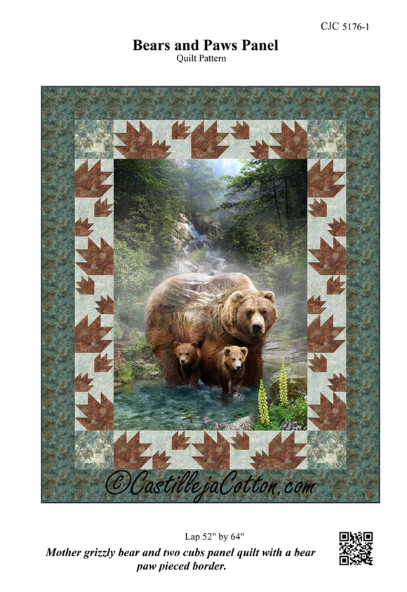 Bears and Paws by Diane McGregor-Panel Pattern