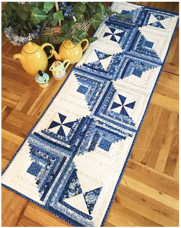 Rick Rack Log Cabin Table Runner by Jean Ann Wright  for Cut Loose Press