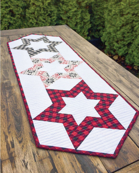 Hollow Star Table Runner by Krista Moser for Cut Loose Press