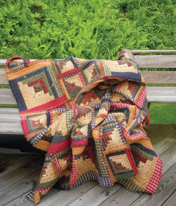 Log Cabin Rag Quilt by Wendy Airesman for Cut Loose Press