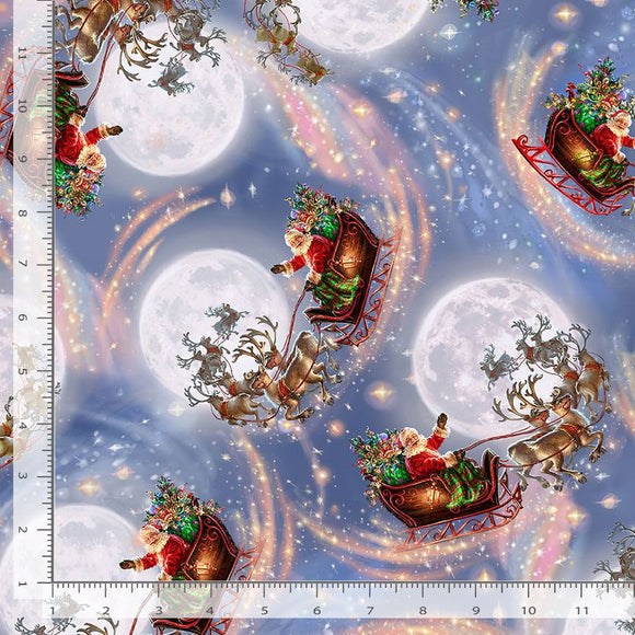 Christmas Eve by Dona Gelsinger for Timeless Treasures-Santa Sleighs