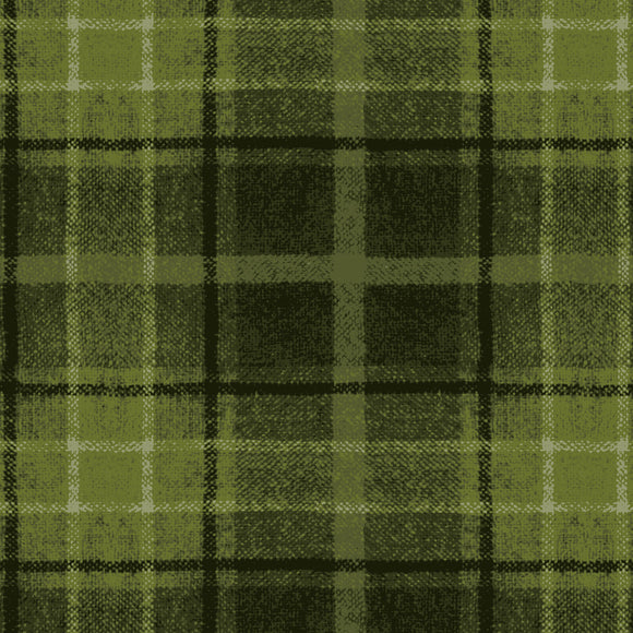 Holly Jolly Flannel Big Plaid by Maywood Studio-Green