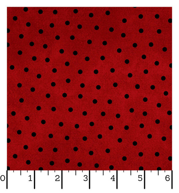 Woolies Flannel Polka Dots by Maywood Studio-Deep Red