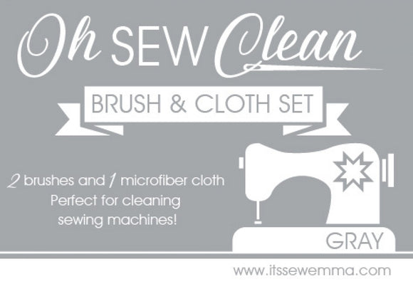 Oh Sew Clean Brush and Cloth set by It's Sew Emma-Grey