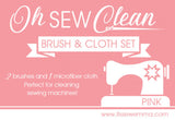 Oh Sew Clean Brush and Cloth set by It's Sew Emma-Pink