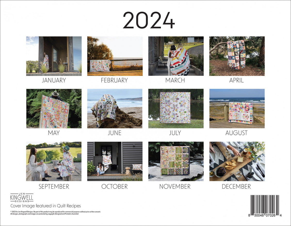 Jen Kingwell Wall Calendar 2024 – Threads That Bind Maxwell