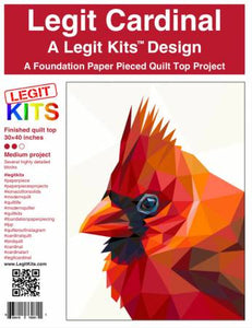Legit Cardinal a Legit Kits Design-Foundation Paper Piecing Pattern