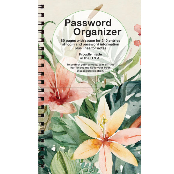 Password Organizer Books Wildflowers