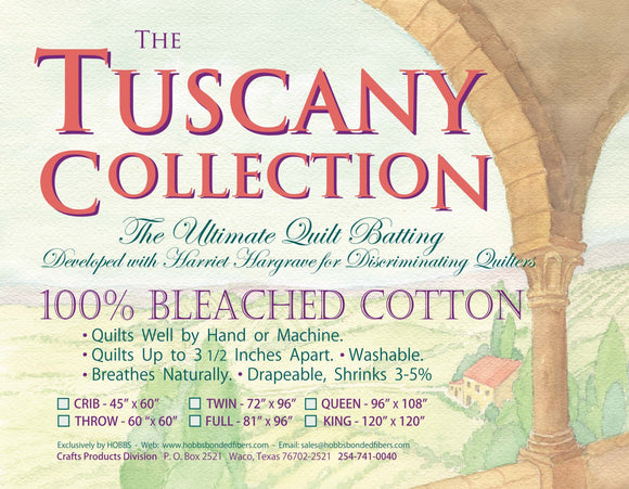 Hobbs Tuscany 80/20 Bleached Cotton Batting-Queen 96 x 108