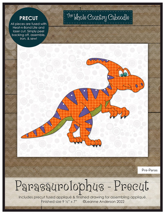 Parasaurolophus-Precut Fused Applique Packs by The Whole Country Caboodle