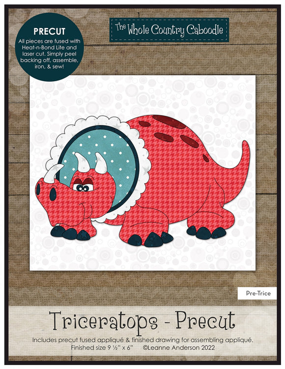 Triceratops-Precut Fused Applique Packs by The Whole Country Caboodle