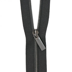 Nylon Gun Metal #3 Coil Zipper Yardage-Black