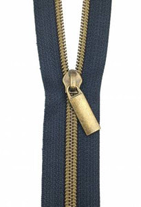 Nylon Antique Coil Zipper Yardage-Navy