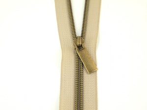 Nylon Antique Coil Zipper Yardage-Beige