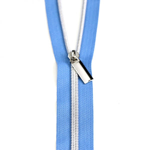 Zipper by the Yard by Sallie Tomato-Blue Jean Tape/Nickel Coil