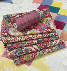 Wallflower by Tilda-Fat Quarter Bundle Burgundy/Pink