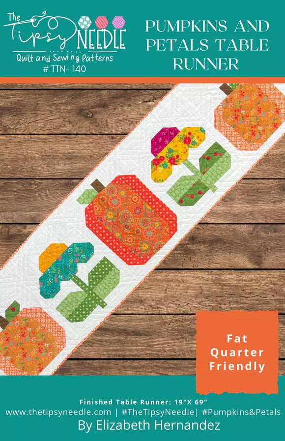 Pumpkins and Petals Table Runner by The Tipsy Needle Designer-Pattern