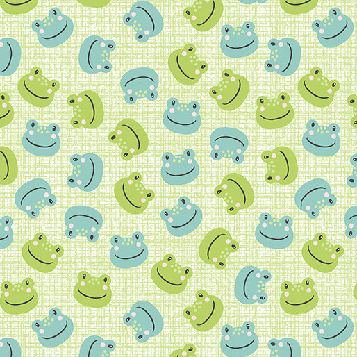 Playhouse Pals by Jessica Flick for Benartex- Light Green Frogs
