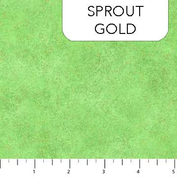 Fat Quarter-Green with Gold Metallic
