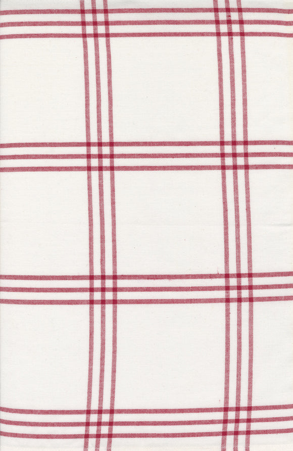 Enamoured Toweling by Pieces to Treasure-White with Plaid Stripes