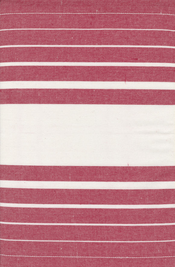 Enamoured Toweling by Pieces to Treasure-Red with White Stripes