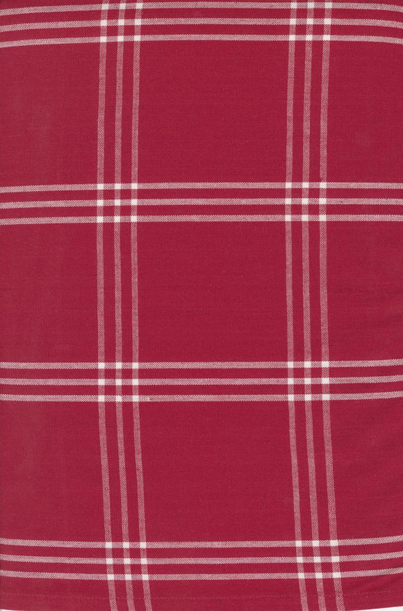 Enamoured Toweling by Pieces to Treasure-Red With White Plaid