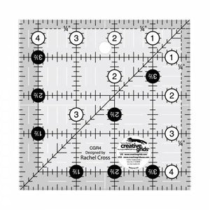 Creative Grids Non Slip 4 1/2" x 4 1/2" Ruler