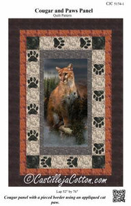 Cougar and Paws by Diane McGregor-Panel Pattern