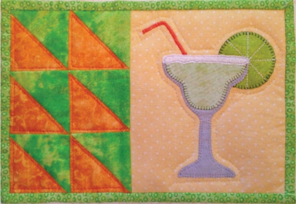 Scrappy Happy Hour Mug Rug by Cathey Laird for Cut Loose Press