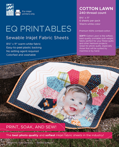 EQ Printables-25 Sewable Inkjet Fabric Sheets-Cotton Lawn