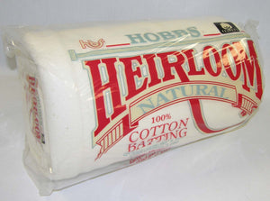Hobbs Heirloom Natural Unbleached Cotton Batting- Queen 90" x 108"