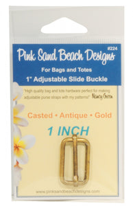 1" Adjustable Slide Buckle by Pink Sand Beach-Antique Gold