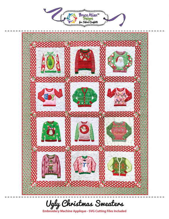 Ugly Christmas Sweaters -Machine Embroidery Pattern