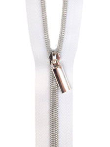 Nylon Nickel Coil Zipper Yardage-White