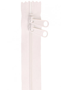 Double Slide Handbag Zipper 30"-White