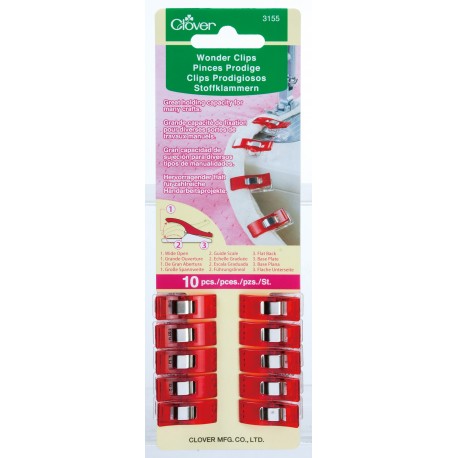 Wonder Clips-Red-10 Per Package